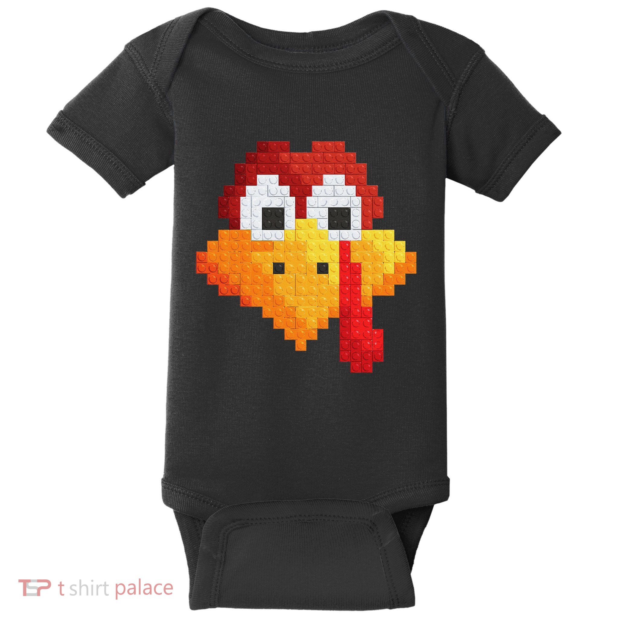 Thanksgiving Master Builder Turkey Face Building Blocks Baby Bodysuit