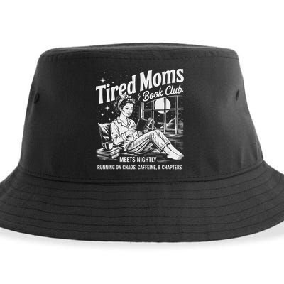 Tired Moms Book Club Reading Mom Book Lovers Mother's Day Sustainable Bucket Hat