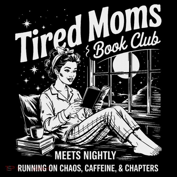 Tired Moms Book Club Reading Mom Book Lovers Mother's Day Premium T-Shirt