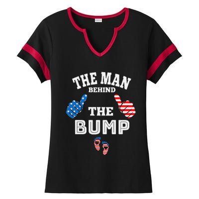 The Man Behind The Baby Bump Ladies Halftime Notch Neck Tee