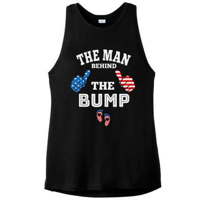 The Man Behind The Baby Bump Ladies PosiCharge Tri-Blend Wicking Tank