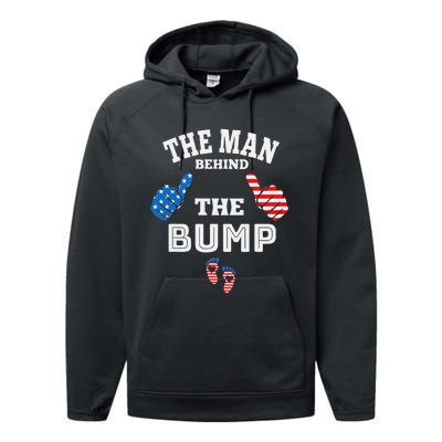 The Man Behind The Baby Bump Performance Fleece Hoodie