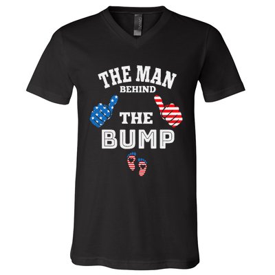 The Man Behind The Baby Bump V-Neck T-Shirt