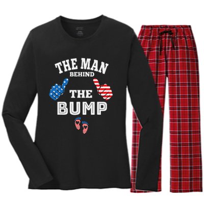 The Man Behind The Baby Bump Women's Long Sleeve Flannel Pajama Set 