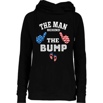 The Man Behind The Baby Bump Womens Funnel Neck Pullover Hood