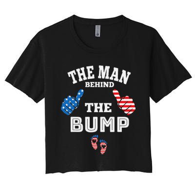 The Man Behind The Baby Bump Women's Crop Top Tee