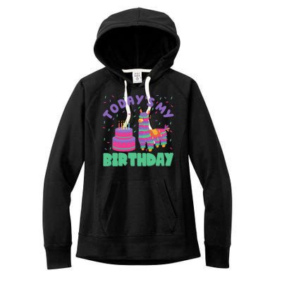 Todays My Birthday Llama Party Women's Fleece Hoodie