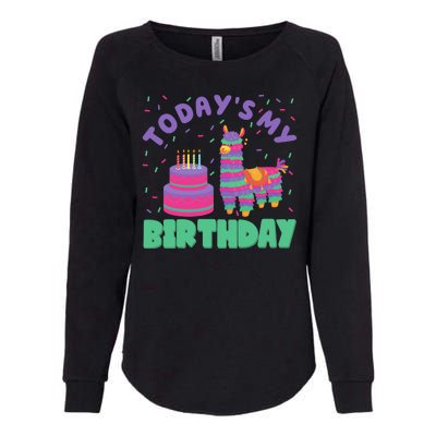 Todays My Birthday Llama Party Womens California Wash Sweatshirt