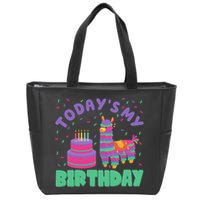 Todays My Birthday Llama Party Zip Tote Bag