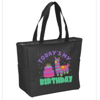Todays My Birthday Llama Party Zip Tote Bag
