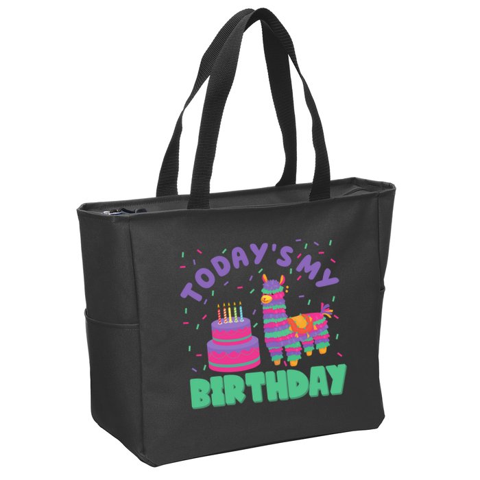 Todays My Birthday Llama Party Zip Tote Bag