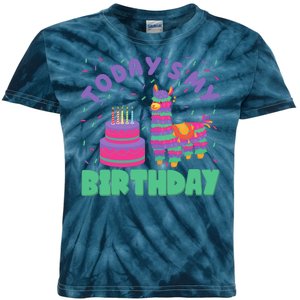 Todays My Birthday Llama Party Kids Tie-Dye T-Shirt