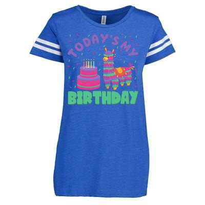 Todays My Birthday Llama Party Enza Ladies Jersey Football T-Shirt