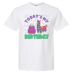 Todays My Birthday Llama Party Garment-Dyed Heavyweight T-Shirt