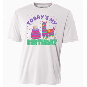 Todays My Birthday Llama Party Cooling Performance Crew T-Shirt