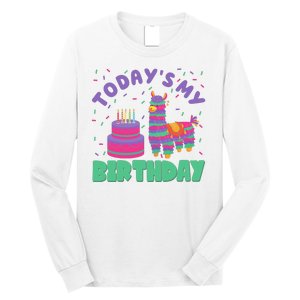 Todays My Birthday Llama Party Long Sleeve Shirt