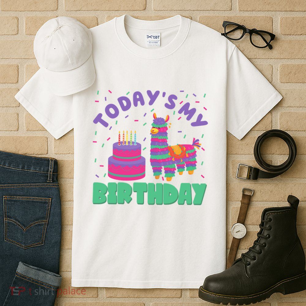 Todays My Birthday Llama Party Tall T-Shirt