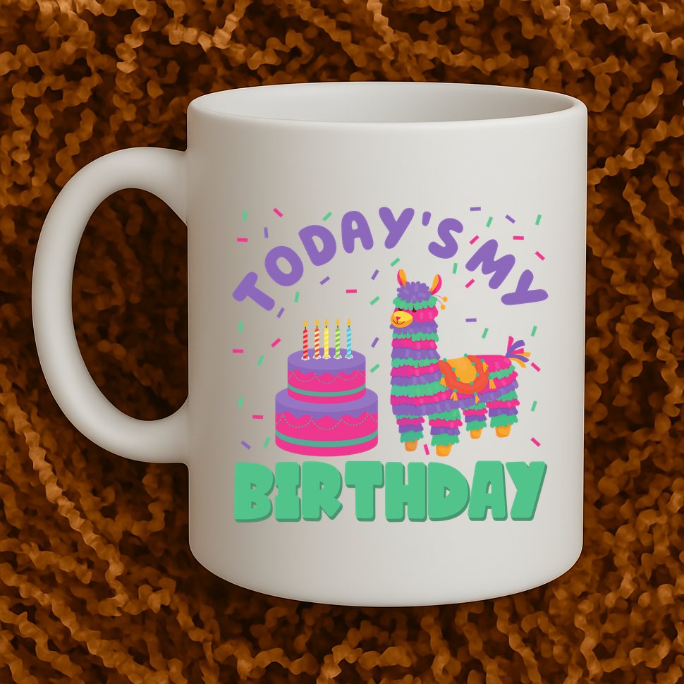 Todays My Birthday Llama Party Mug