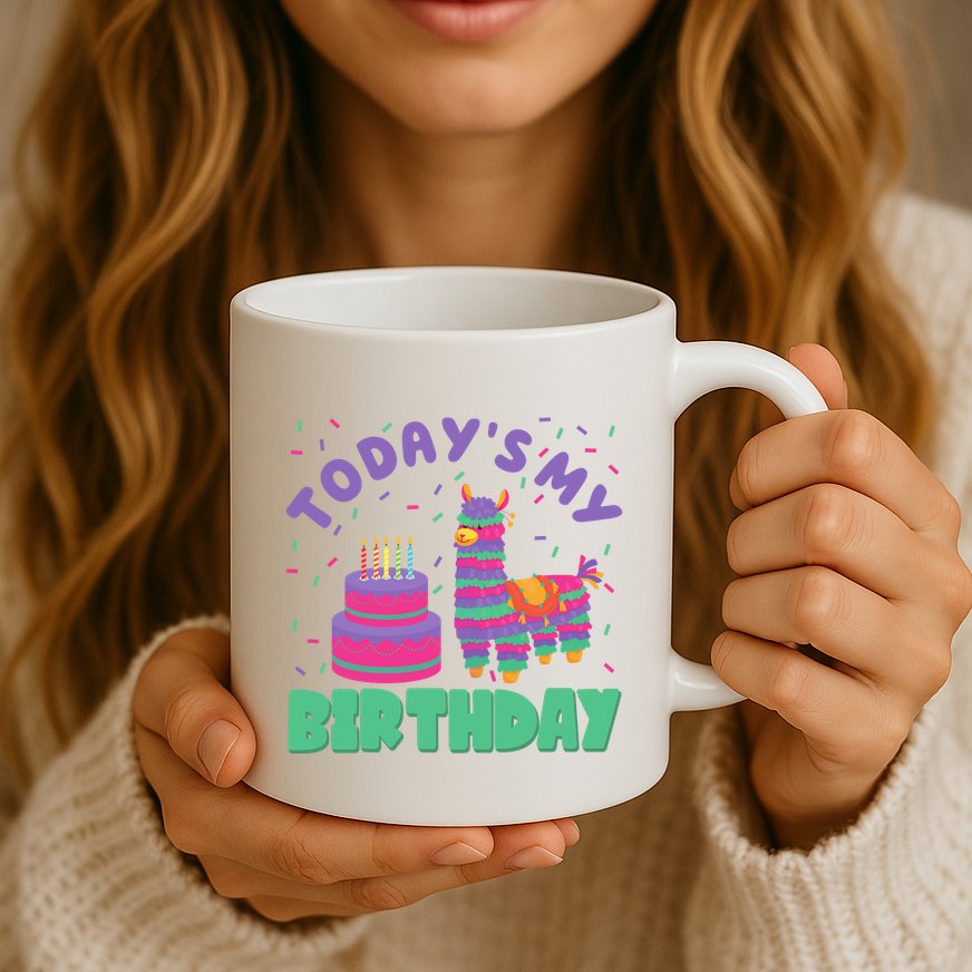 Todays My Birthday Llama Party Mug