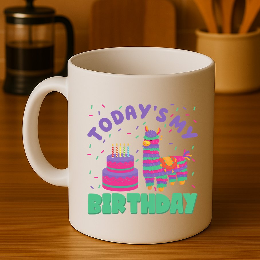 Todays My Birthday Llama Party Mug