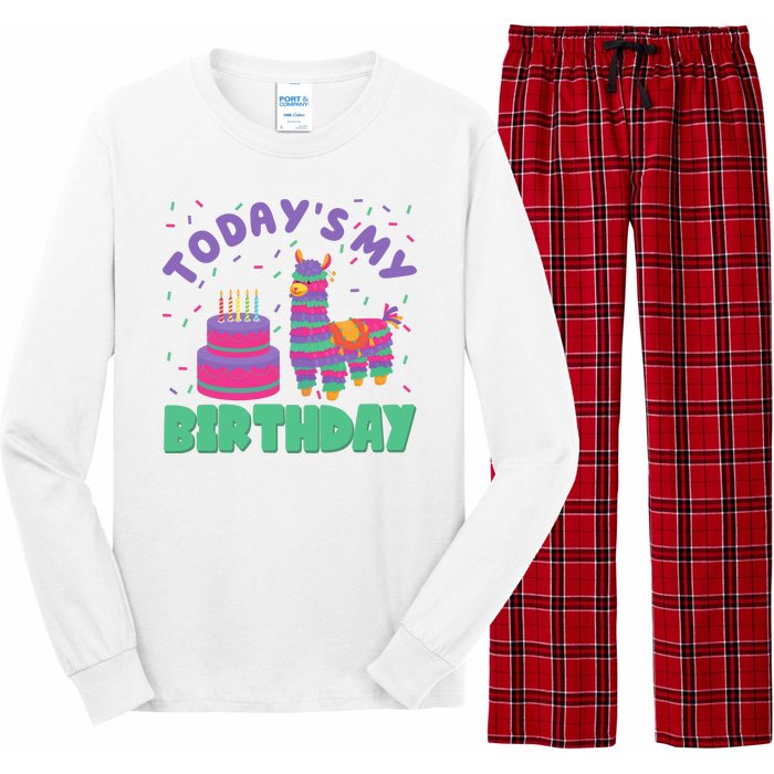 Todays My Birthday Llama Party Long Sleeve Pajama Set