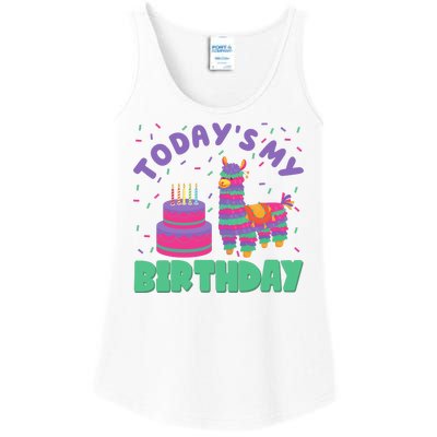 Todays My Birthday Llama Party Ladies Essential Tank