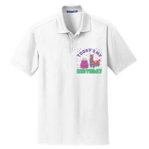 Todays My Birthday Llama Party Dry Zone Grid Polo