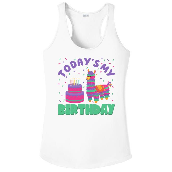 Todays My Birthday Llama Party Ladies PosiCharge Competitor Racerback Tank