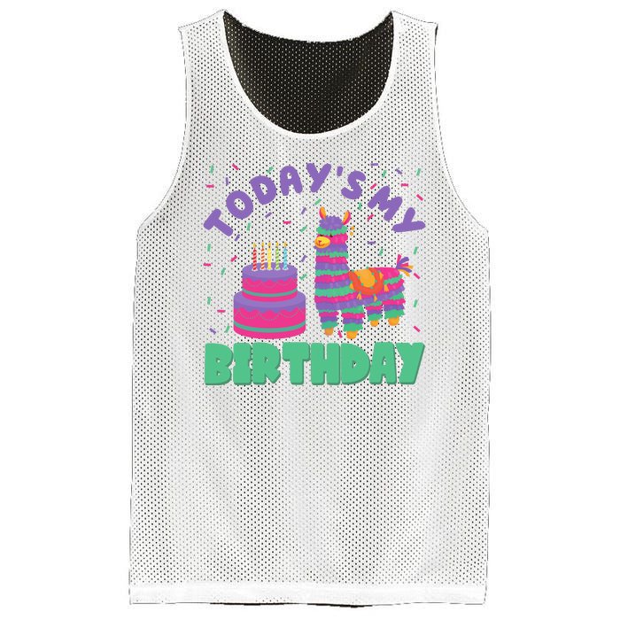 Todays My Birthday Llama Party Mesh Reversible Basketball Jersey Tank