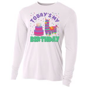 Todays My Birthday Llama Party Cooling Performance Long Sleeve Crew