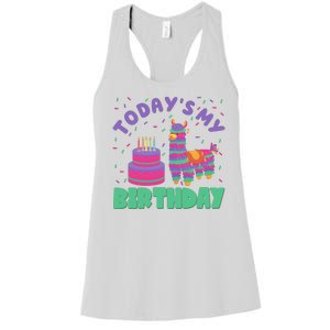 Todays My Birthday Llama Party Women's Racerback Tank