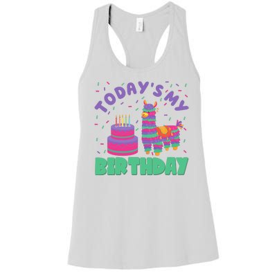 Todays My Birthday Llama Party Women's Racerback Tank