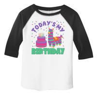 Todays My Birthday Llama Party Toddler Fine Jersey T-Shirt