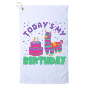 Todays My Birthday Llama Party Platinum Collection Golf Towel