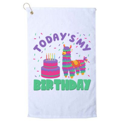 Todays My Birthday Llama Party Golf Towel