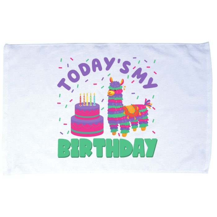 Todays My Birthday Llama Party Microfiber Hand Towel