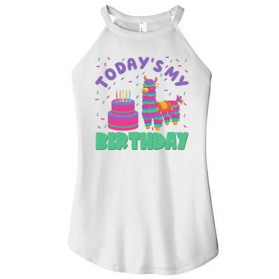 Todays My Birthday Llama Party Women's Perfect Tri Rocker Tank