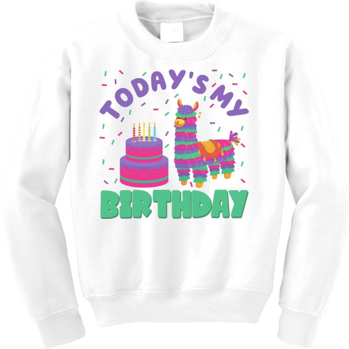 Todays My Birthday Llama Party Kids Sweatshirt