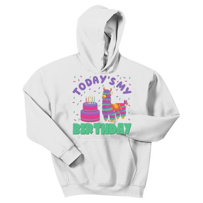 Todays My Birthday Llama Party Kids Hoodie