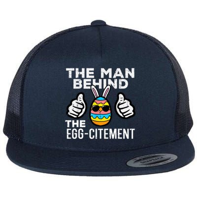 The Man Behind The Egg Citement Easter Day Flat Bill Trucker Hat