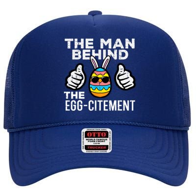 The Man Behind The Egg Citement Easter Day High Crown Mesh Back Trucker Hat