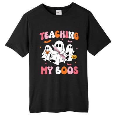 Teaching My Boos Spooky Teacher Ghost Halloween Groovy Retro Tall Fusion ChromaSoft Performance T-Shirt