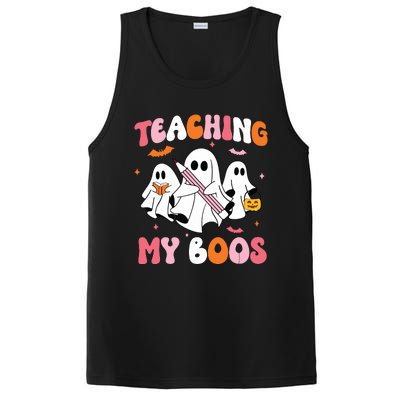 Teaching My Boos Spooky Teacher Ghost Halloween Groovy Retro PosiCharge Competitor Tank