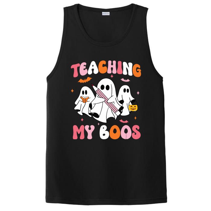 Teaching My Boos Spooky Teacher Ghost Halloween Groovy Retro PosiCharge Competitor Tank