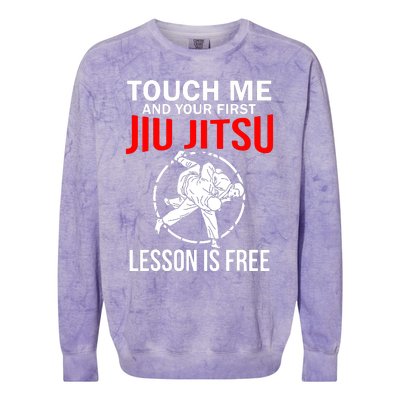 Touch Me Brazilian Jiu Jitsu Colorblast Crewneck Sweatshirt