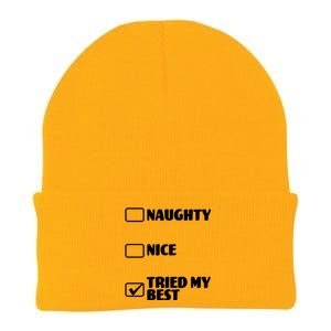 Tried My Best, Funny Check List Design Knit Cap Winter Beanie