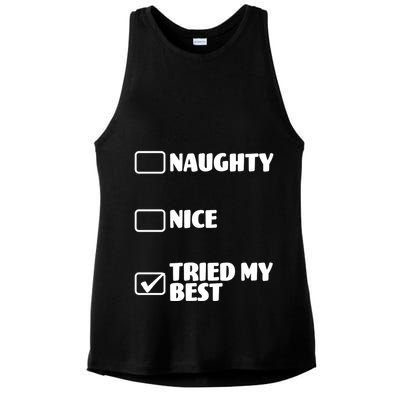 Tried My Best, Funny Check List Design Ladies PosiCharge Tri-Blend Wicking Tank