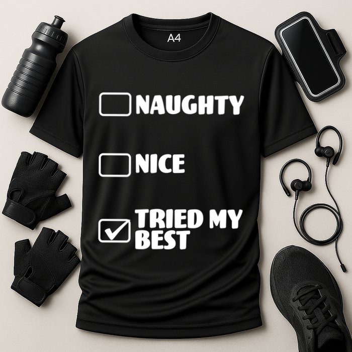 Tried My Best, Funny Check List Design Performance Shirt