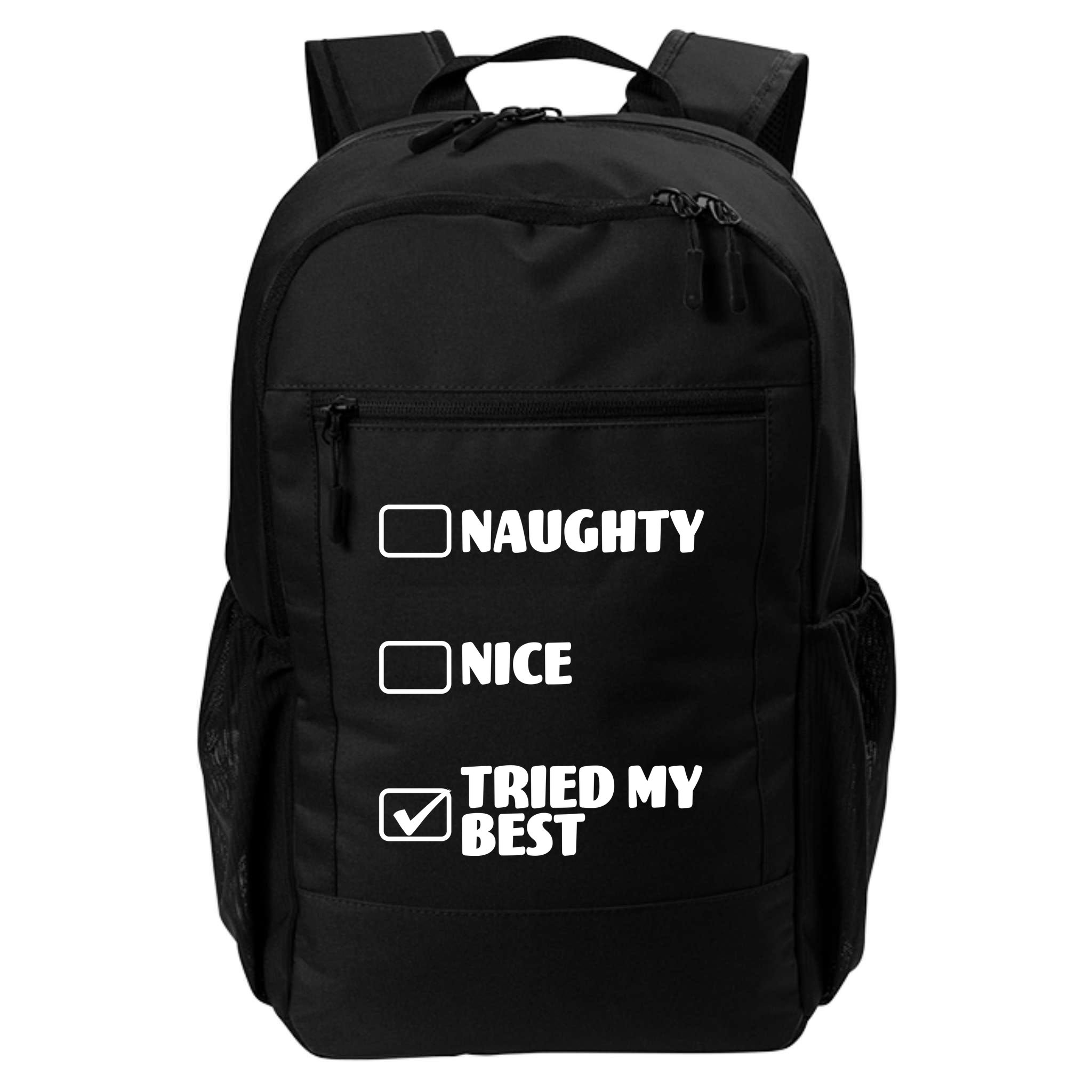 Tried My Best, Funny Check List Design Backpack