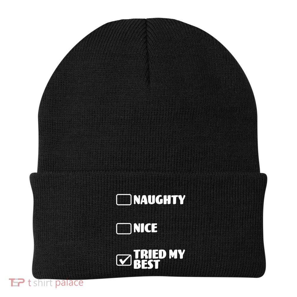 Tried My Best, Funny Check List Design Beanie